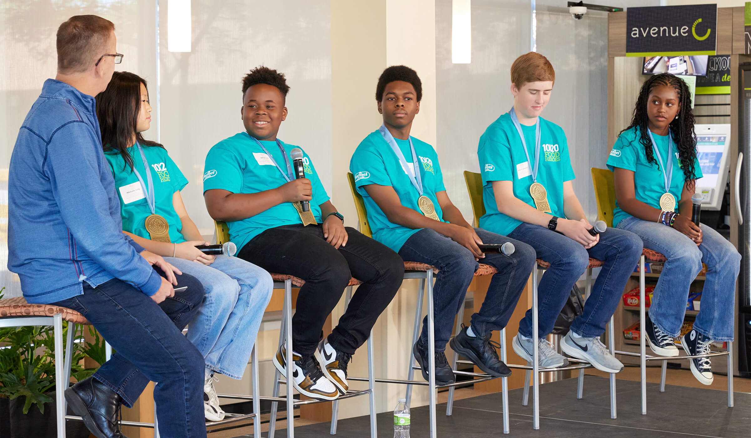 A panel discussion the the 2023 10 under 20 food heroes while they were in Austin, MN to receive their awards