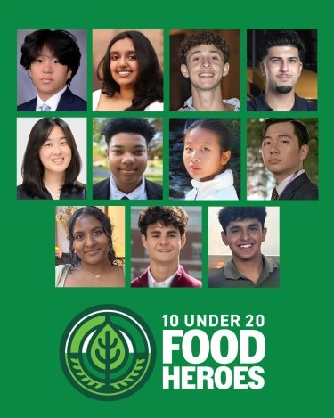 Collage of Class of 20206 10 Under 20 Food Heroes