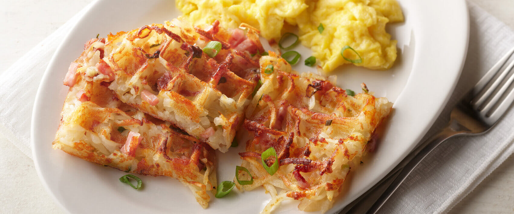 Ham and Cheese Waffled Hash Browns - Hormel Foods