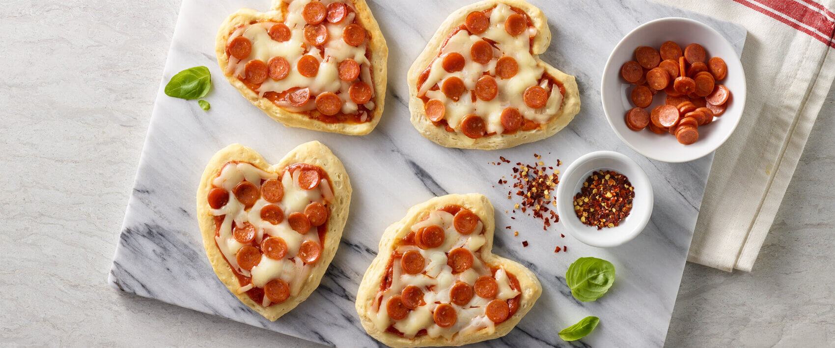 Individual Heart-Shaped Pepperoni Pizzas - Hormel Foods
