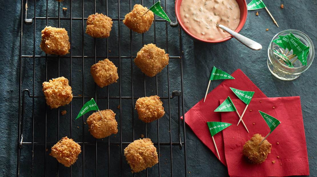 Shrimp and Pimiento Cheese Grits Bites