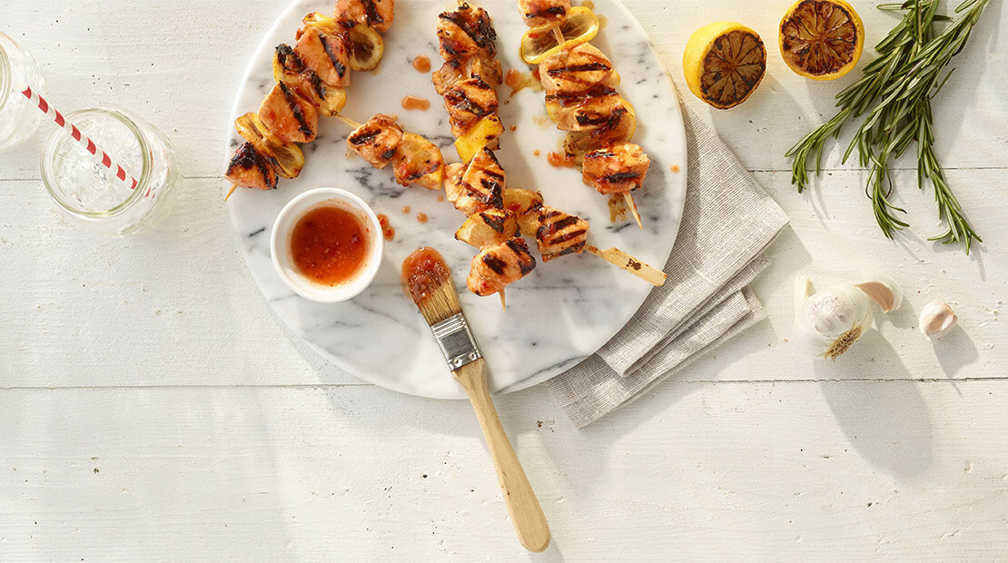 Sweet Chili and Lemon-Salmon Kabobs