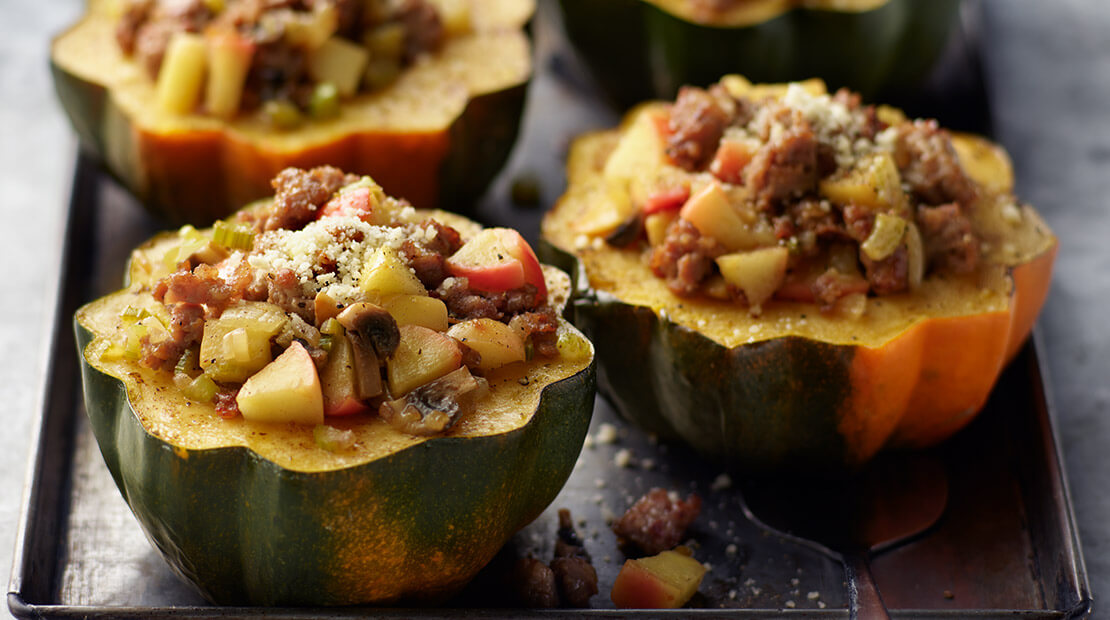 Sausage and Apple Stuffed Acorn Squash