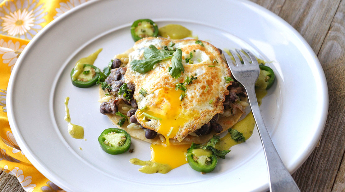 Beans and Rice Tostadas