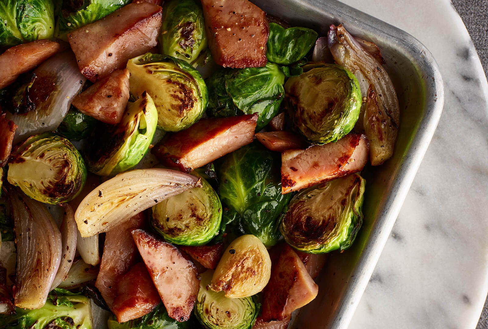 Leftover Pork and Brussels Sprouts