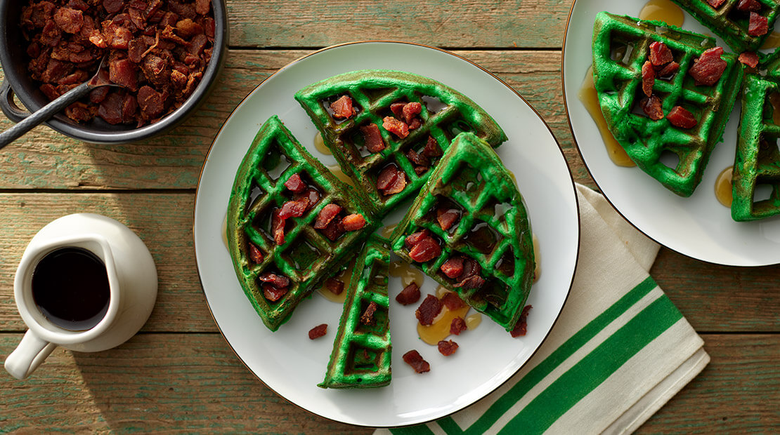 Shamrock Waffle and Bacon