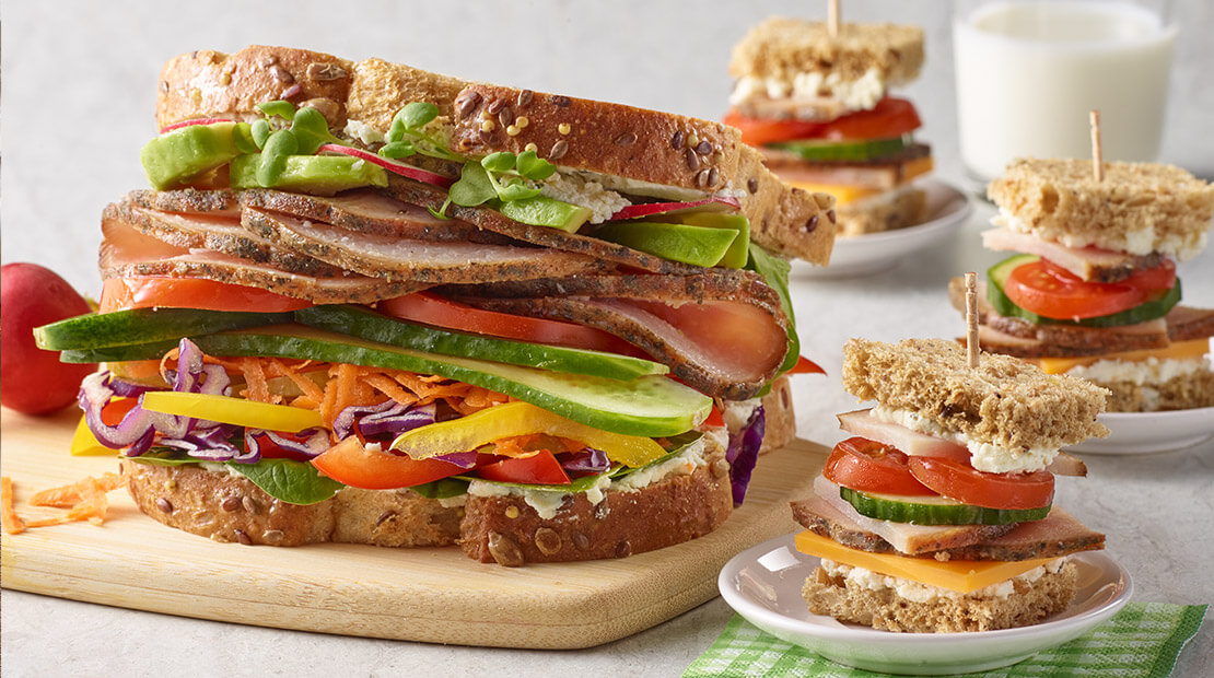 Mom and Me Turkey Rainbow Veggie Sandwich