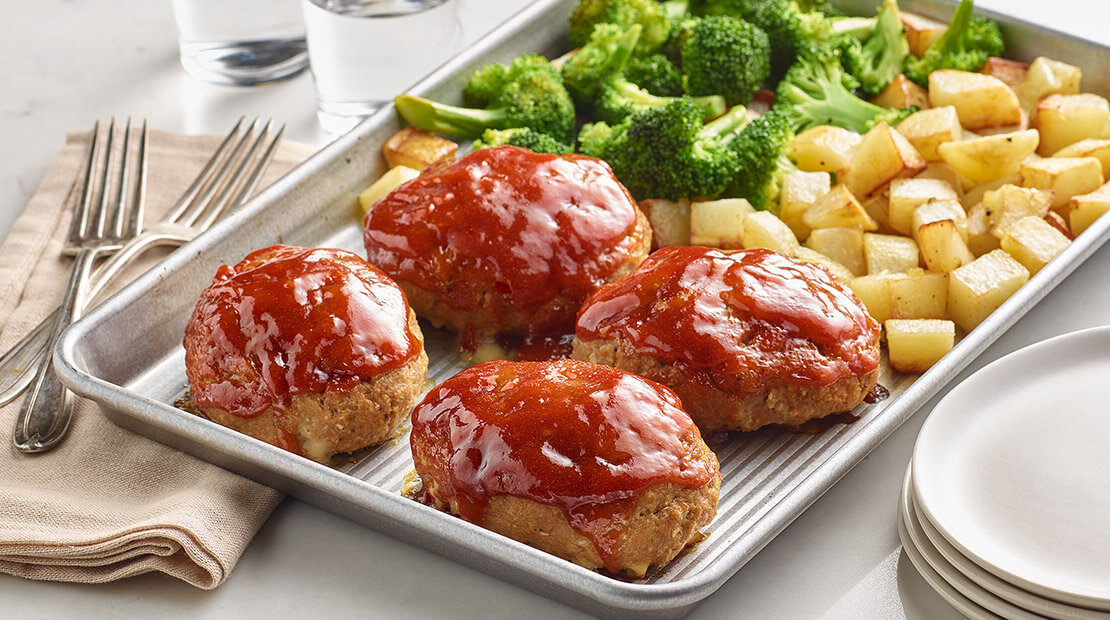 Mini Turkey Meat Loaf Sheet Pan Dinner