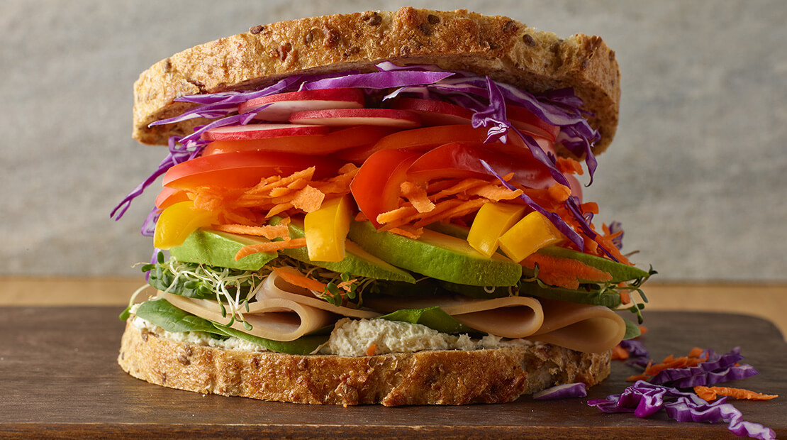 Rainbow veggie sandwich