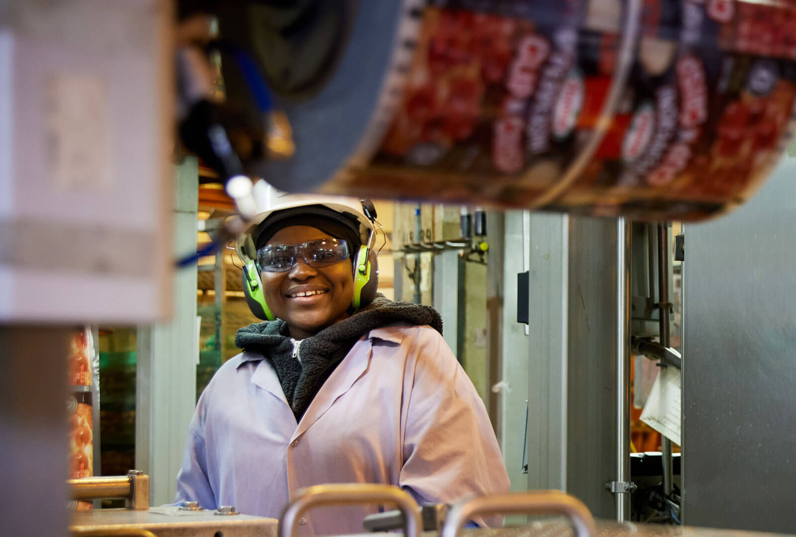 Team member working in a production facility