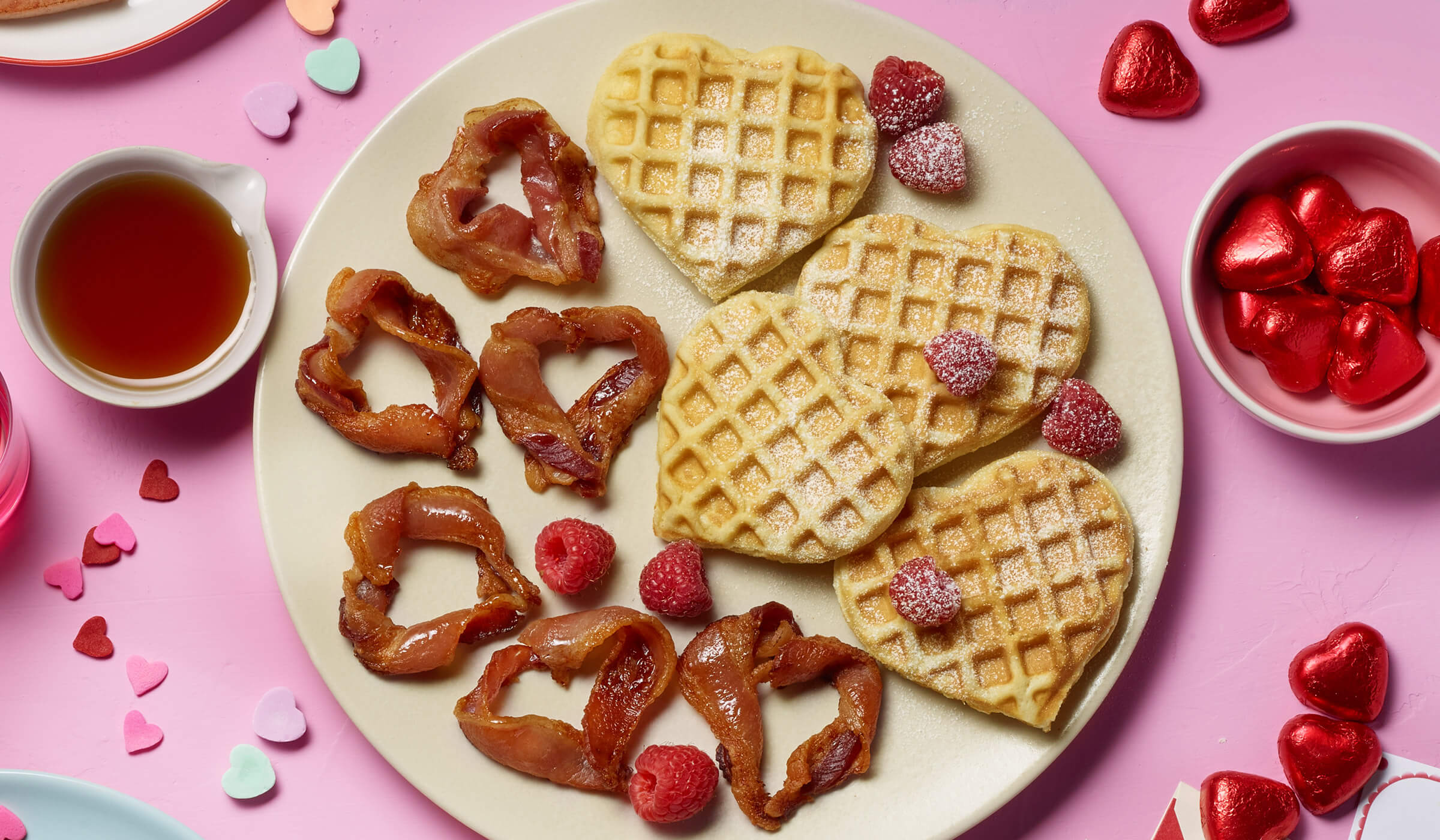 Bacon Hearts and Waffles