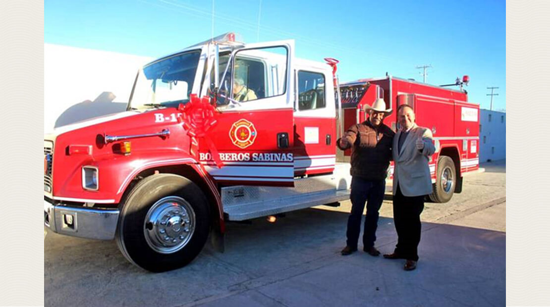 MegaMex Foods Firetruck Donation