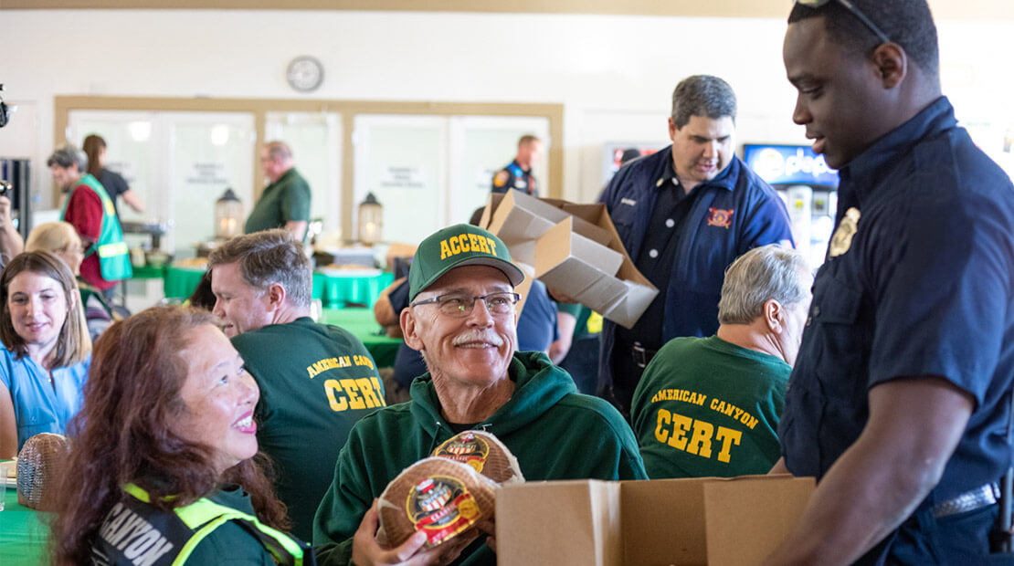 Hormel Foods And Jennie-O Turkey Store Partnered With Celebrity Chef And "Hell's Kitchen" Winner Christina Machamer To Provide An Early Thanksgiving To Northern California Area Emergency Responders