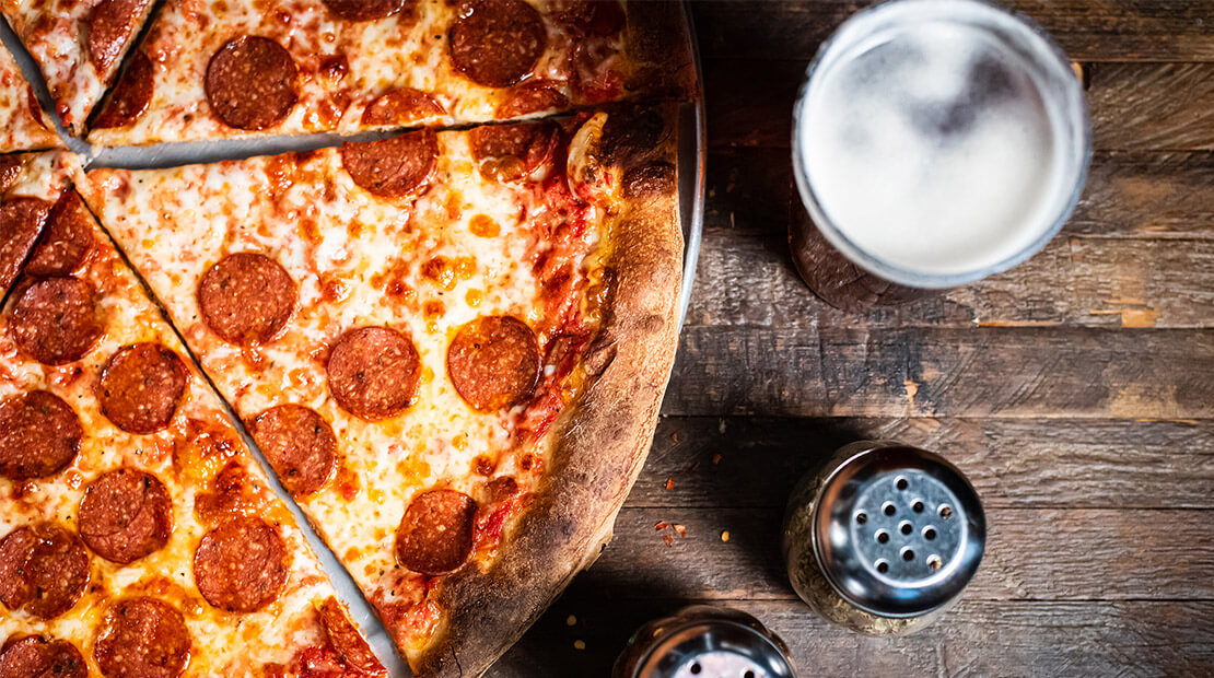 Plant-based pepperoni pizza