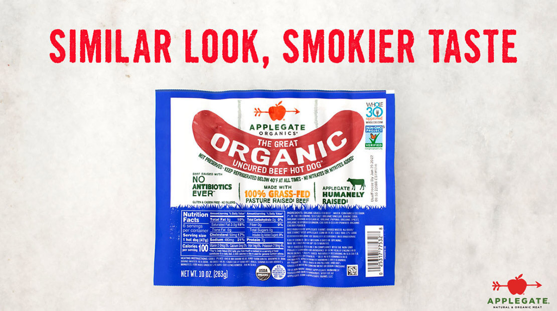 Products - Hot Dogs - The Great Organic Turkey Hot Dog - Applegate