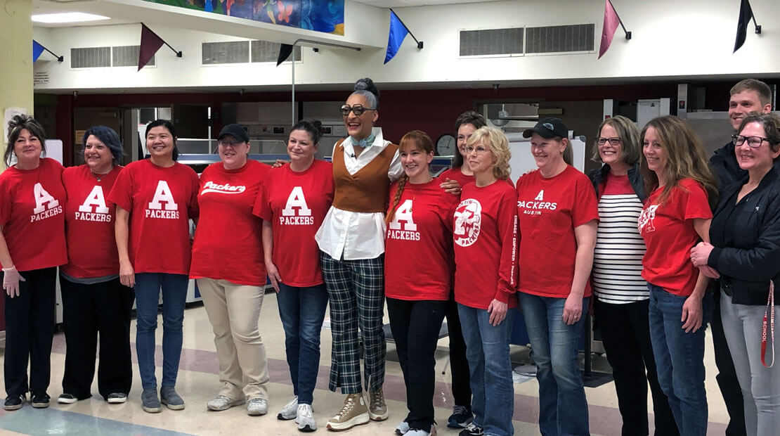 Austin High School nutrition team and Carla Hall