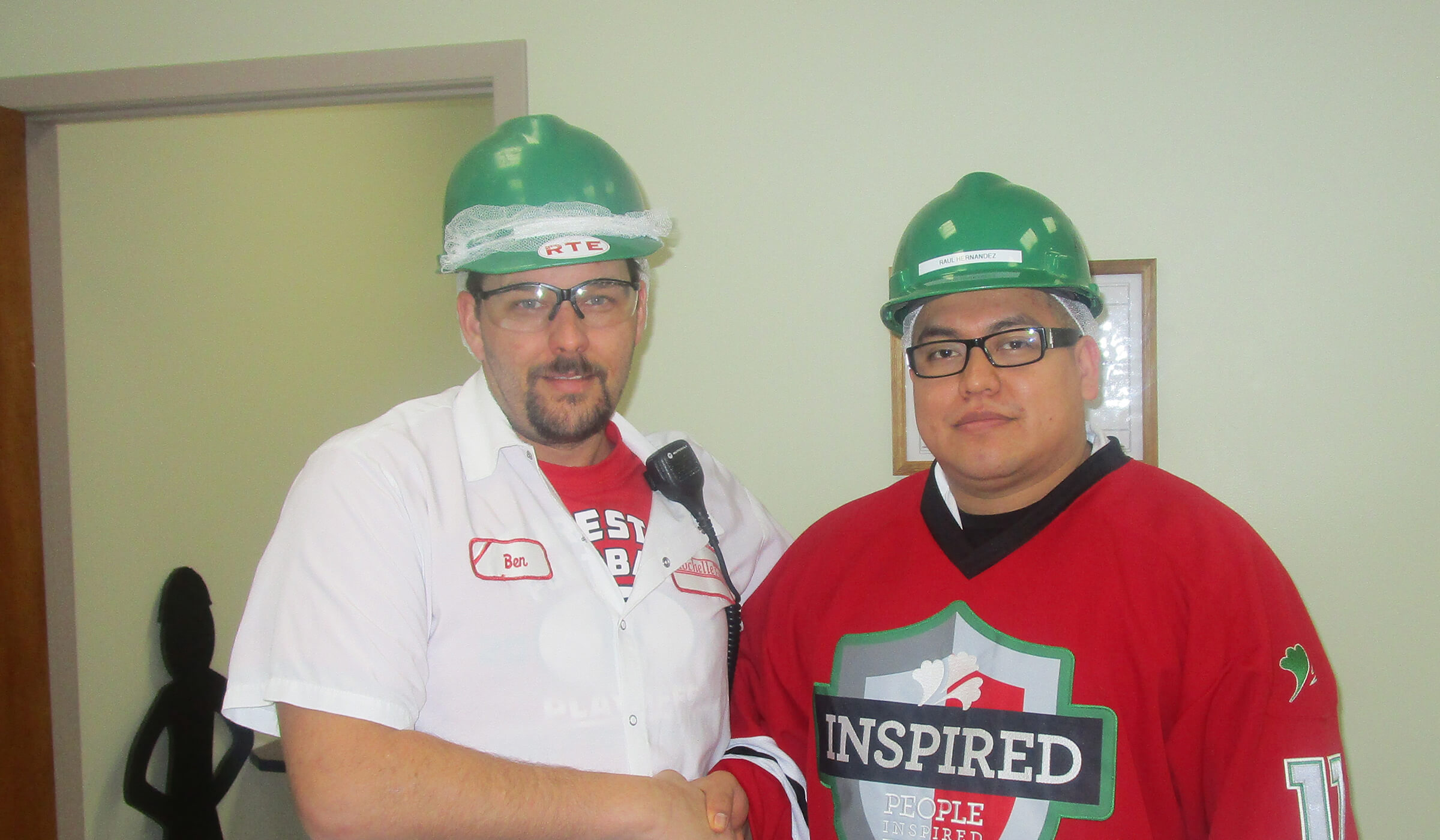 Foods rochelle jersey hormel pose employees Rochelle foods