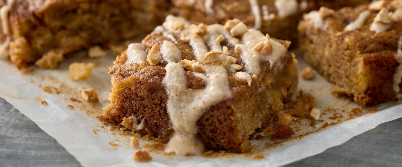 Apple Brown Butter Blondies with Brown Butter Icing and Apple Cider Donut Cashews - Hormel Foods