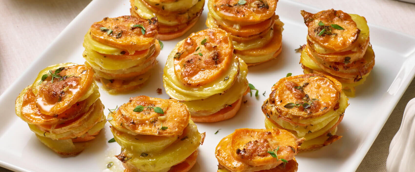 Savory Yukon and Sweet Potato Stacks - Hormel Foods