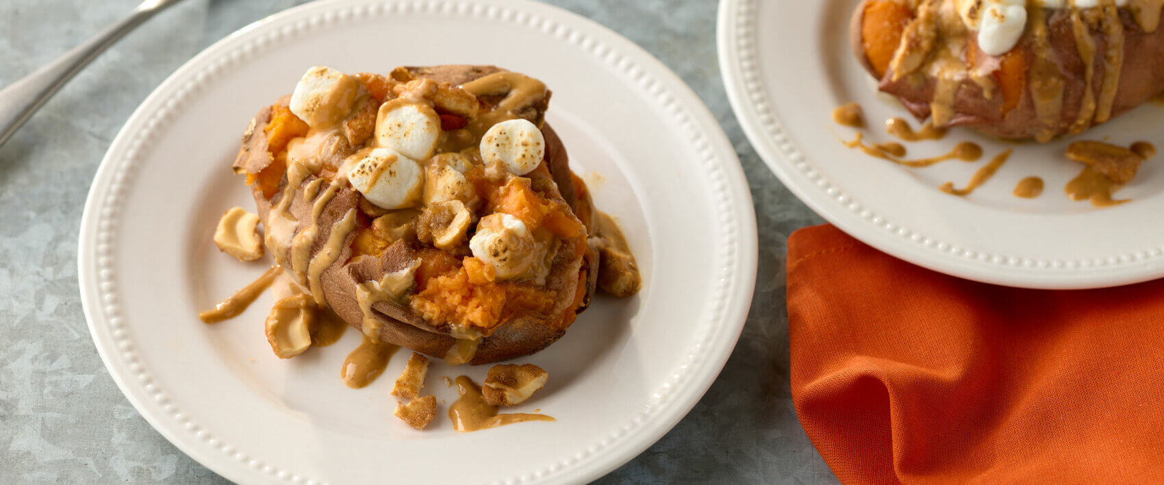 Stuffed Sweet Potatoes with Cashew Marshmallow Streusel - Hormel Foods