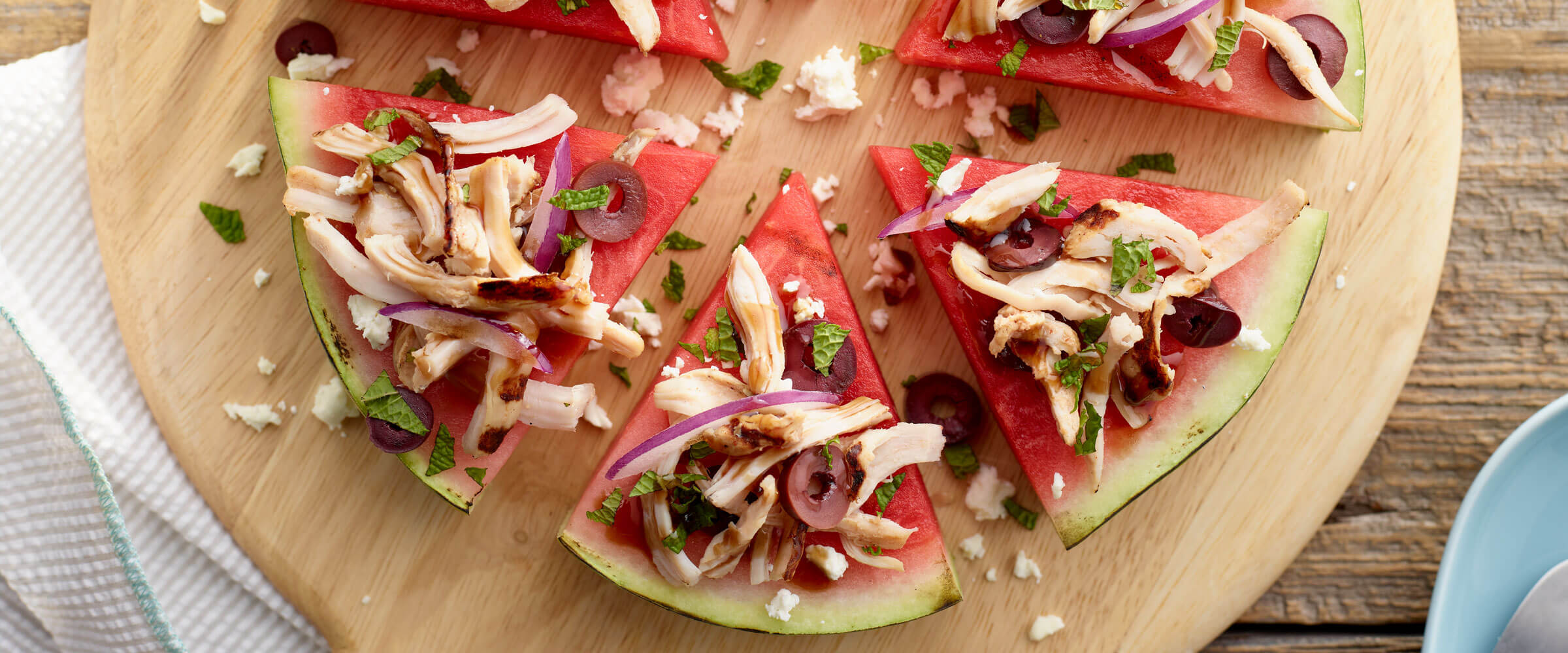 Watermelon Feta Turkey Pizza