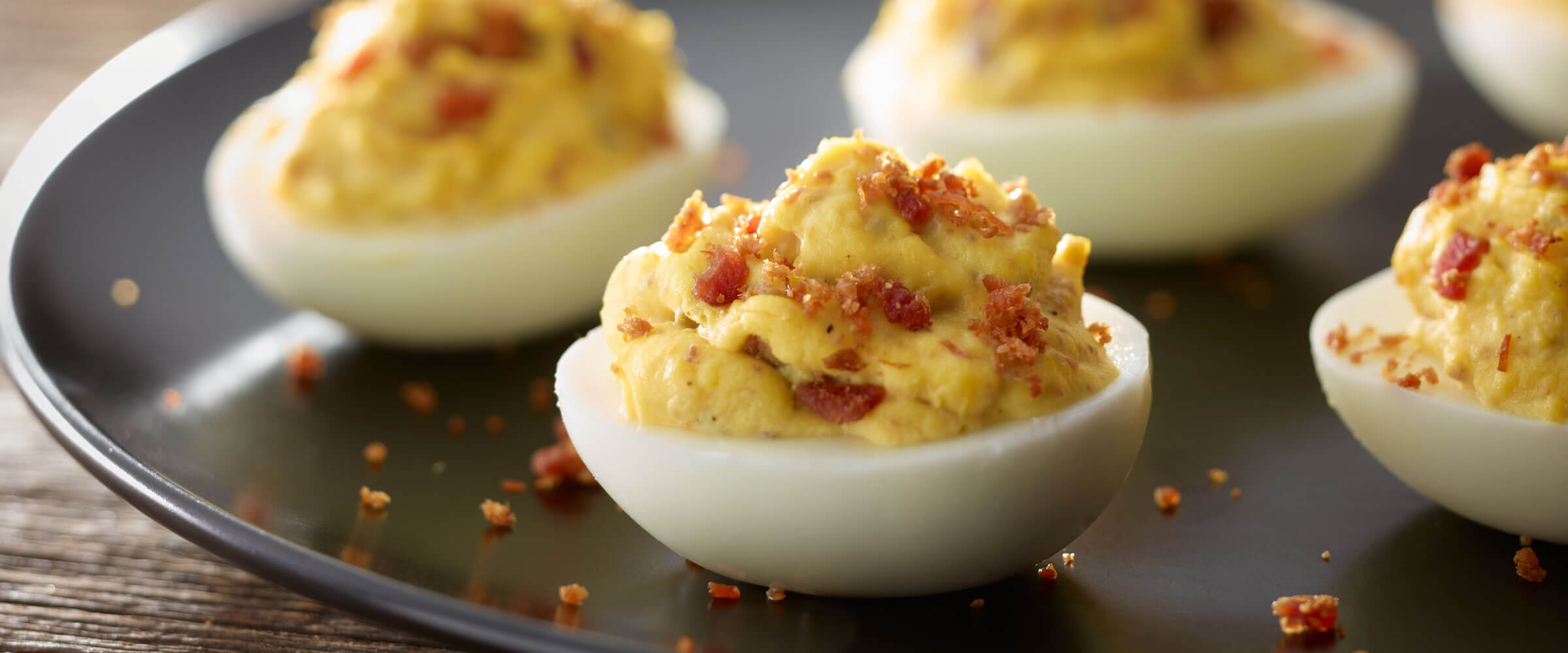 Bacon Topped Deviled Eggs