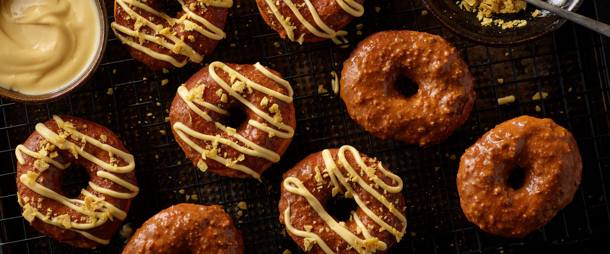 Donuts with HORMEL® Chili Frosting, Queso Icing and Corn Chip Sprinkles