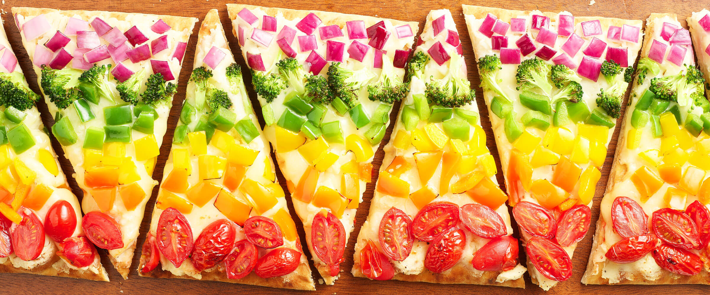 Mashed Potato Rainbow Flatbread Pizza