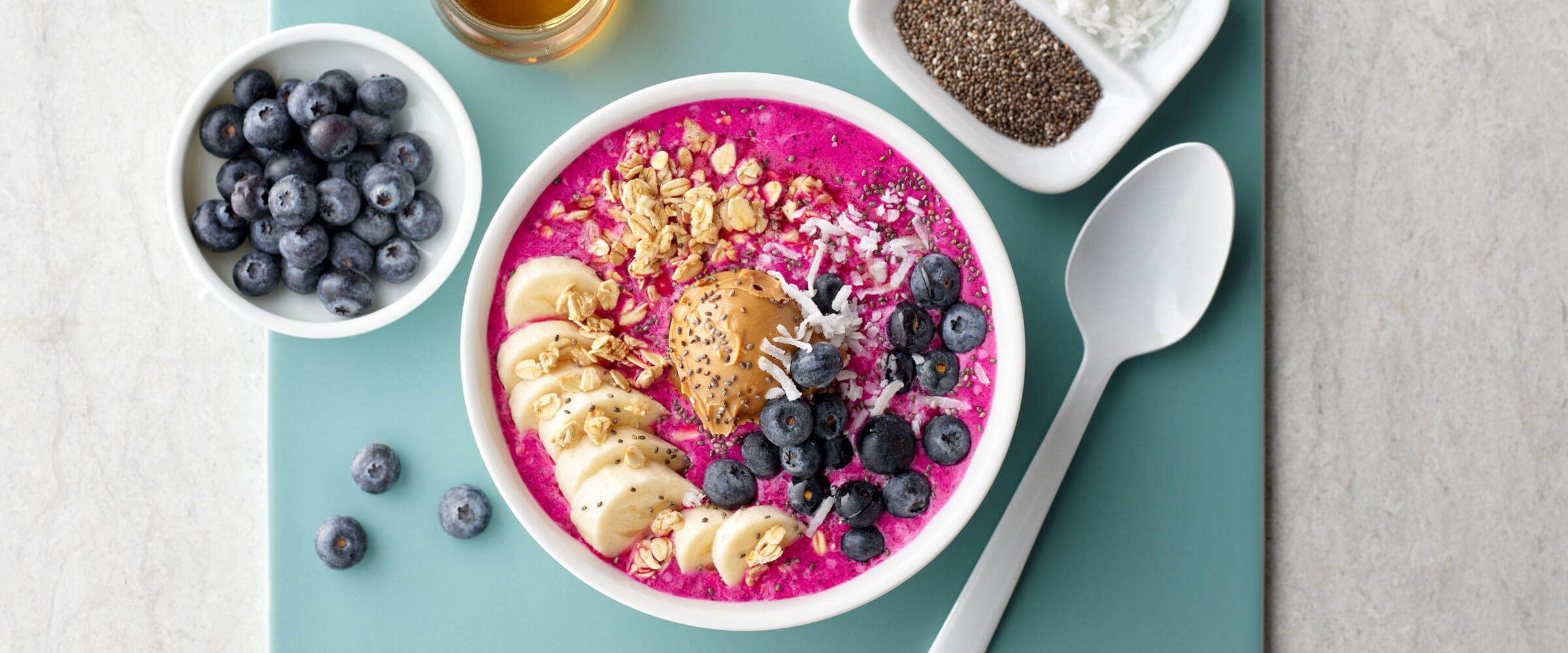 Peanut Butter Dragon Fruit Bowl