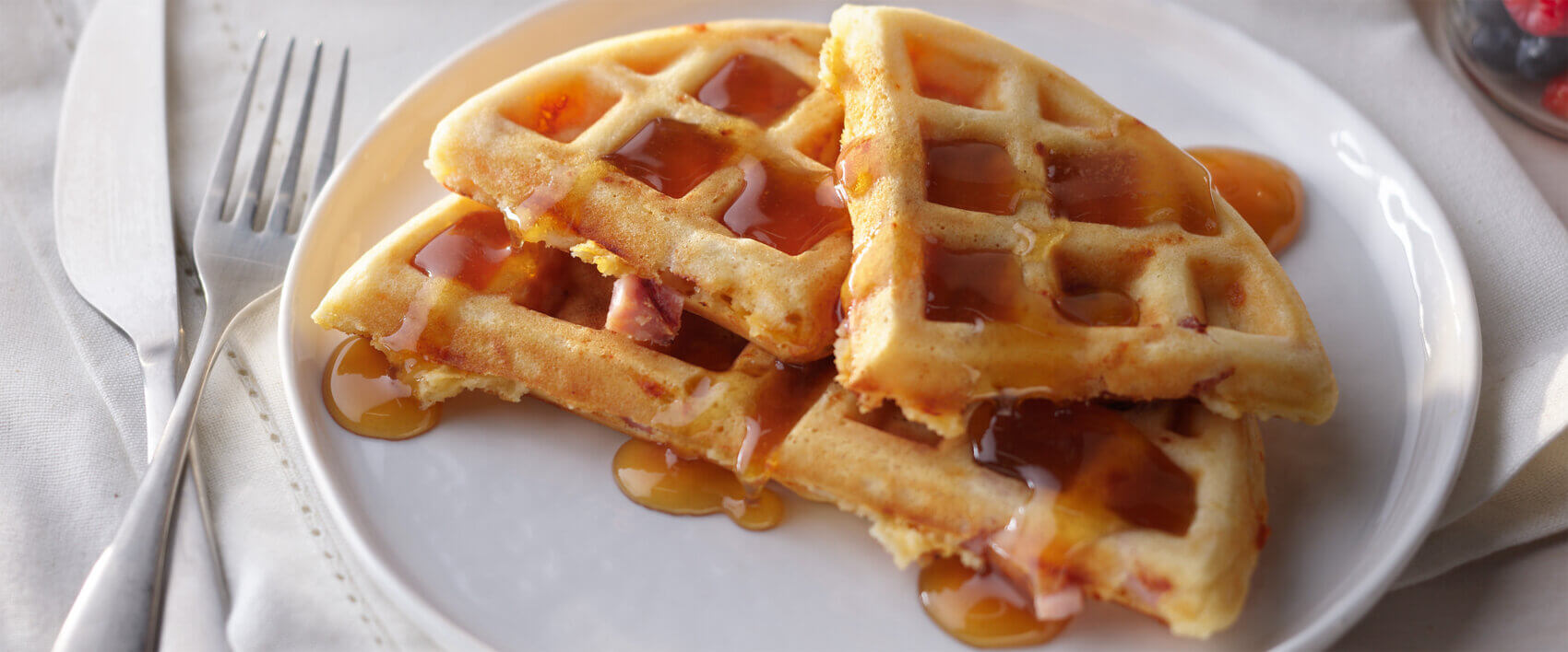 Savory Ham and Cheddar Waffles - Hormel Foods