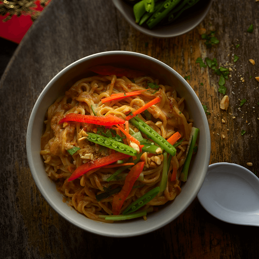 Asian style noodles in a bowl