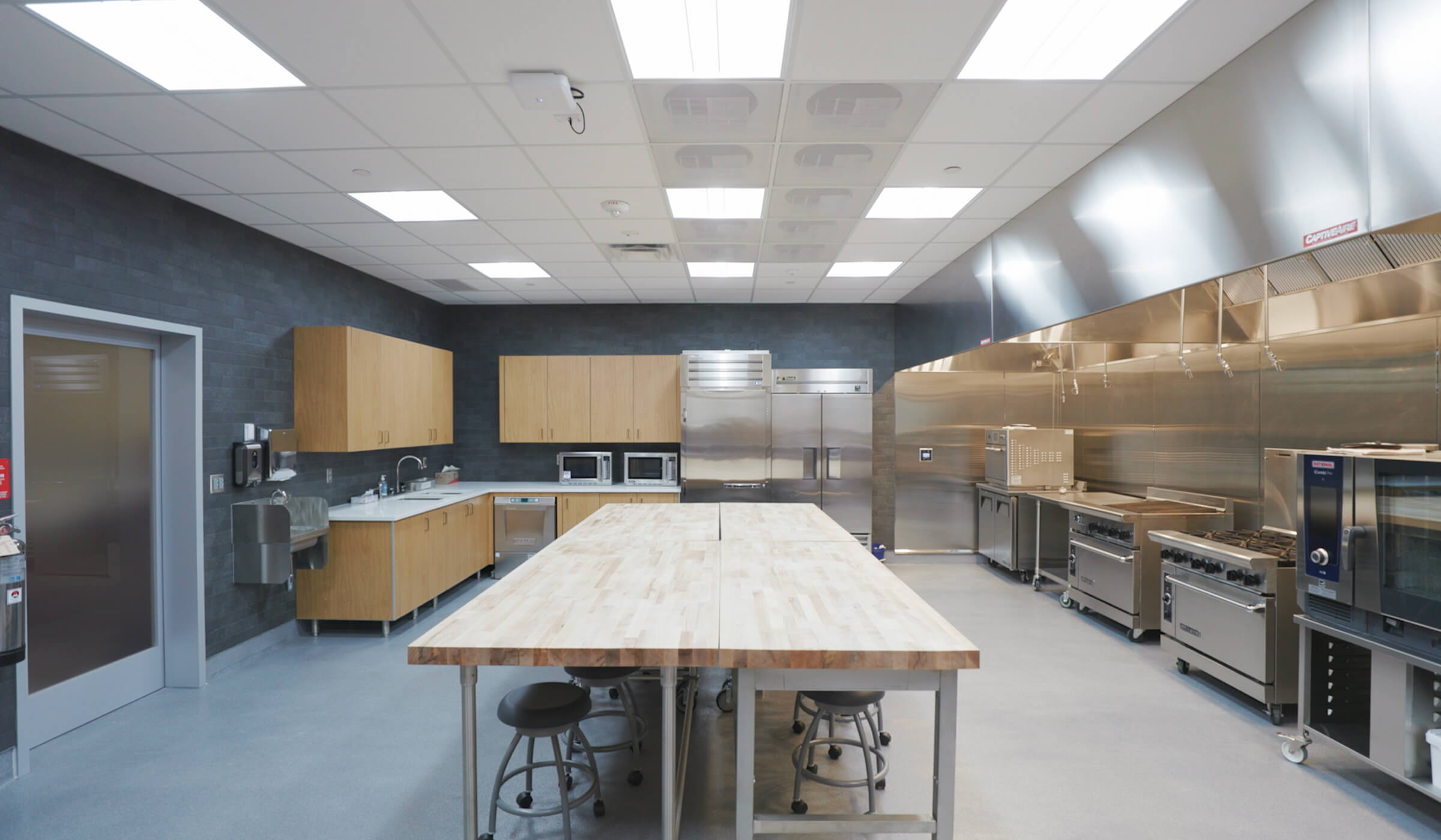 One of the new kitchens in the Austin innovation center