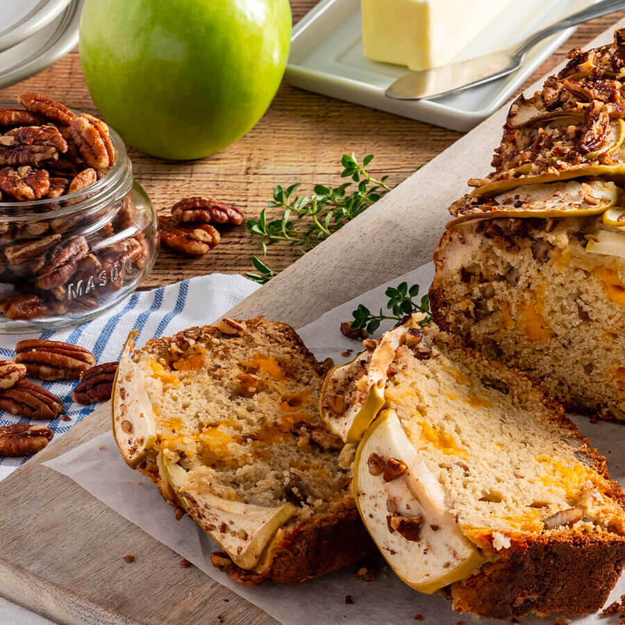 sliced apple bread