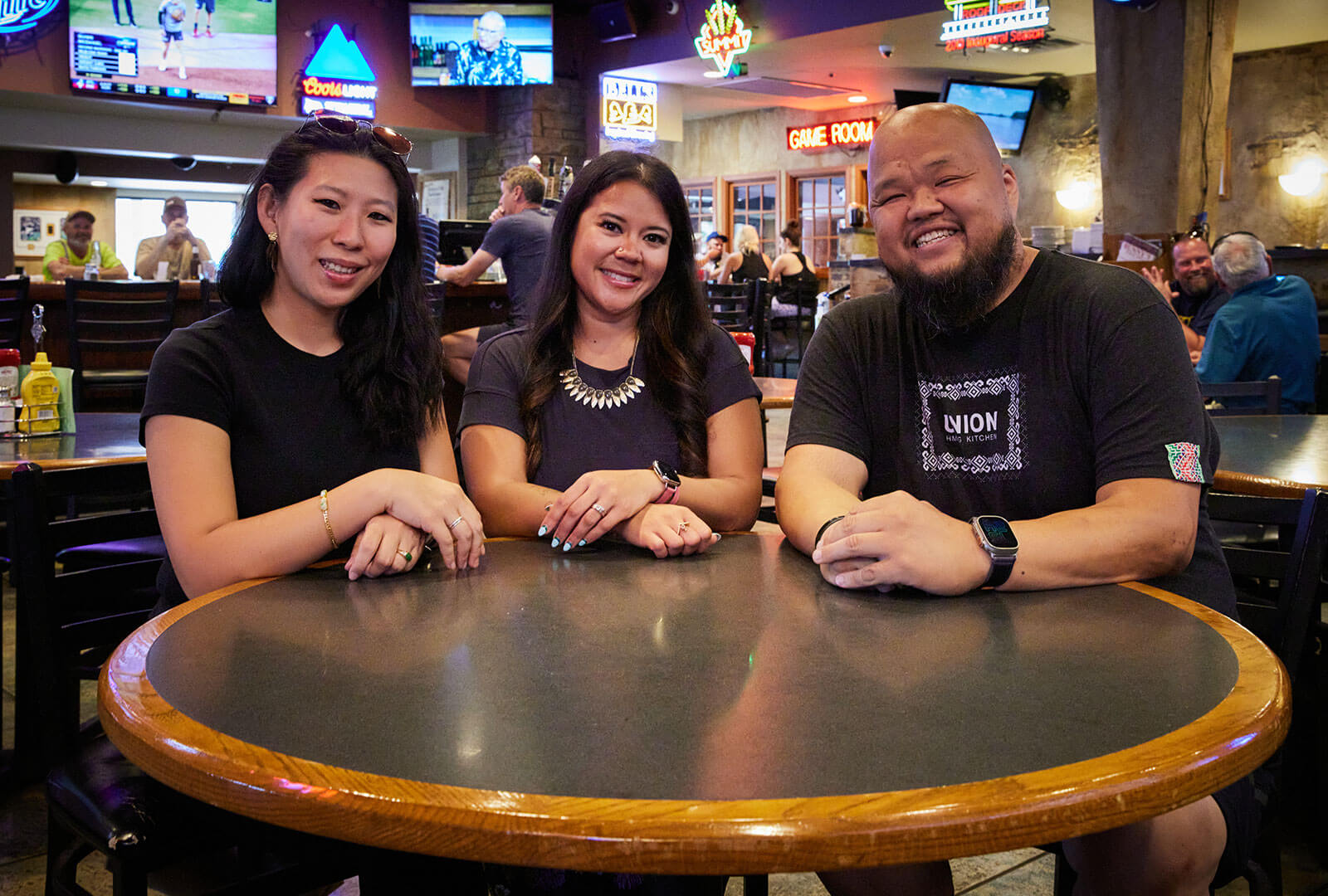 Yia Vang, Christina Nguyen and Tiffany Alexandria all Cooking & Culture profiled chefs and food entrepreneurs sitting around a table