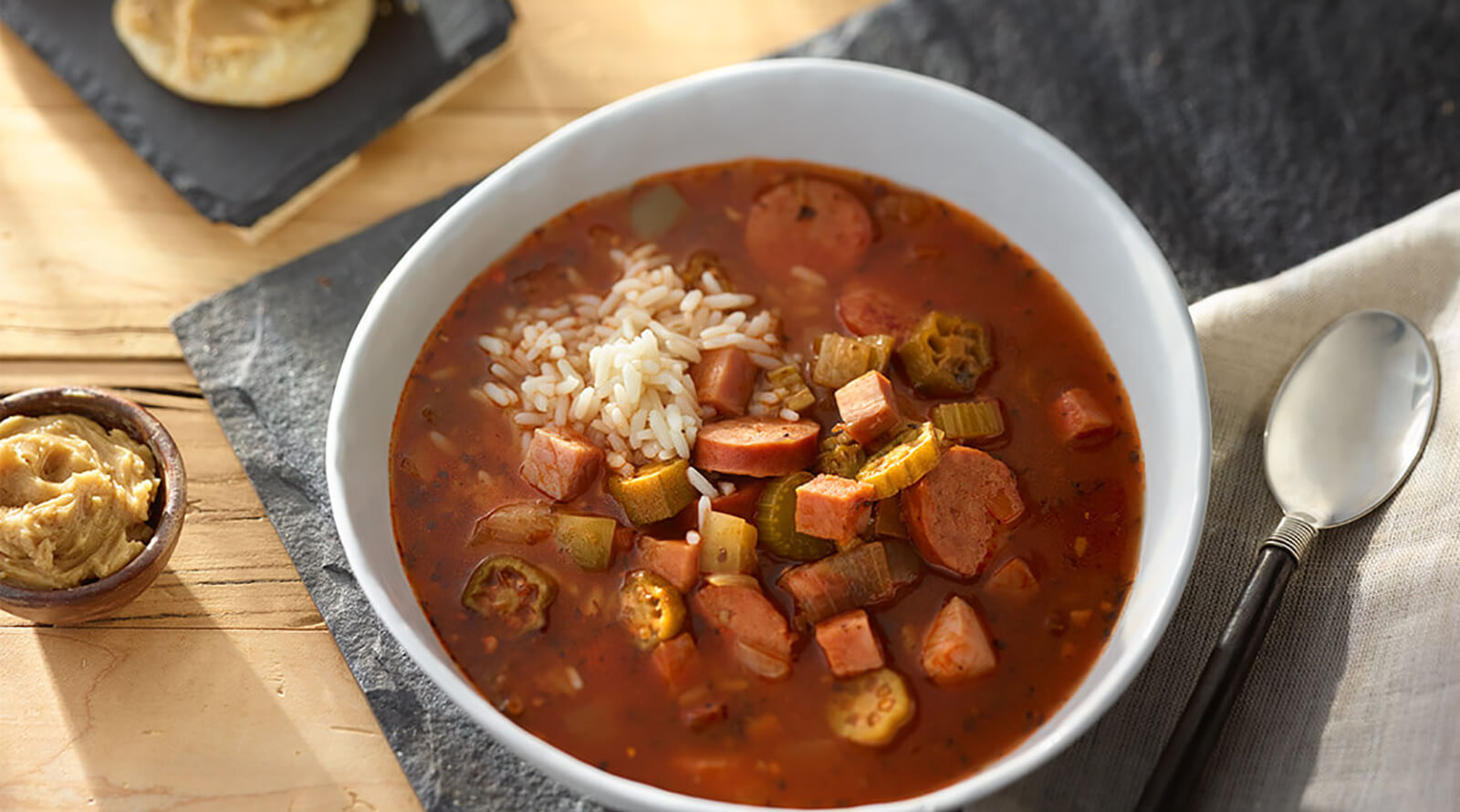 A big bowl of okra gumbo