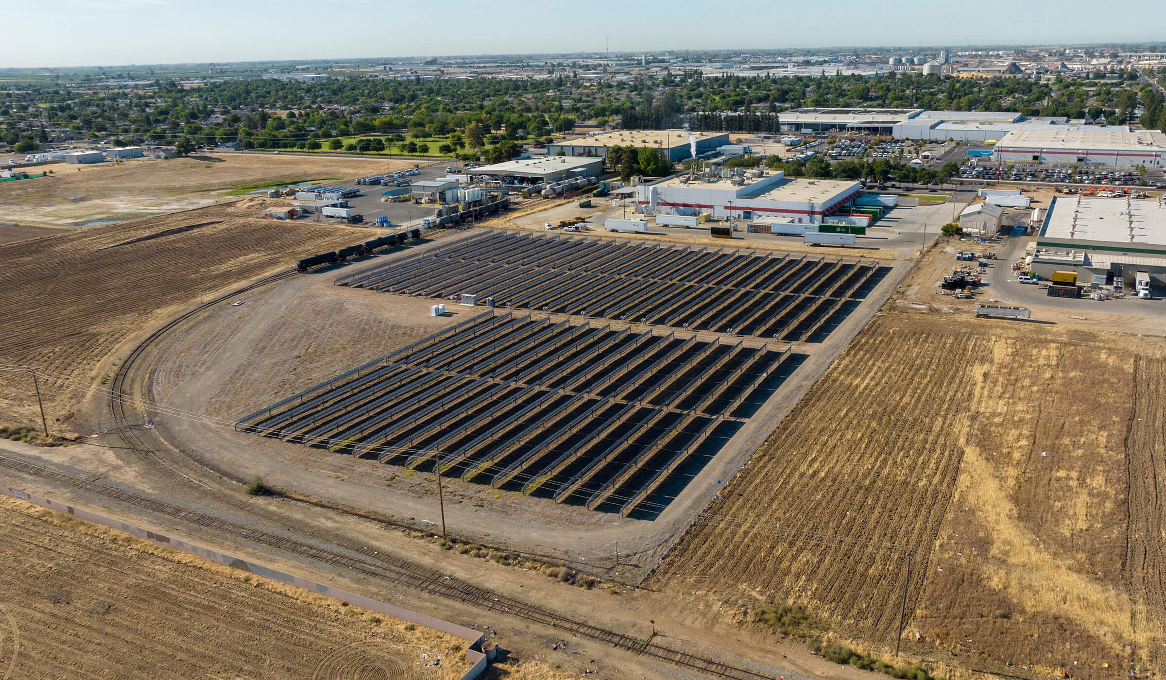 A section of the Corn Nuts® brand Solar array in Fresno, CA