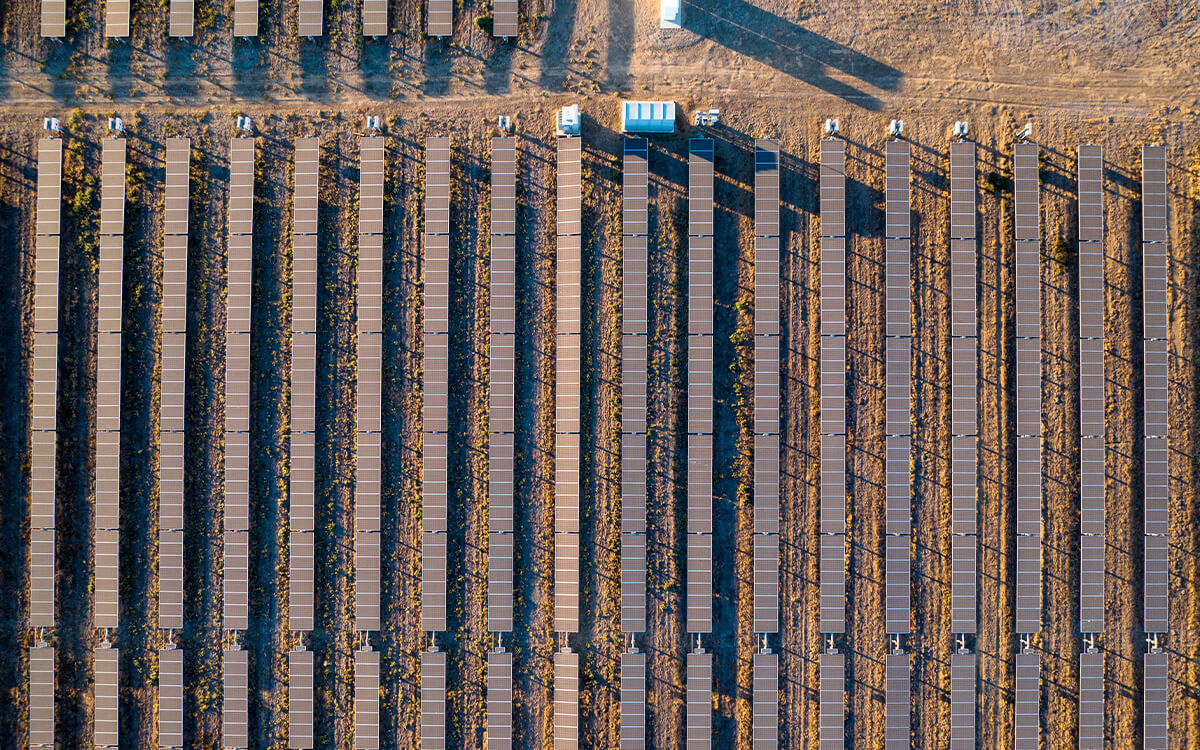 A section of the Corn Nuts Solar array in Fresno, CA