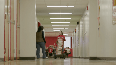 Elise Delivering Hormel Compleats to school