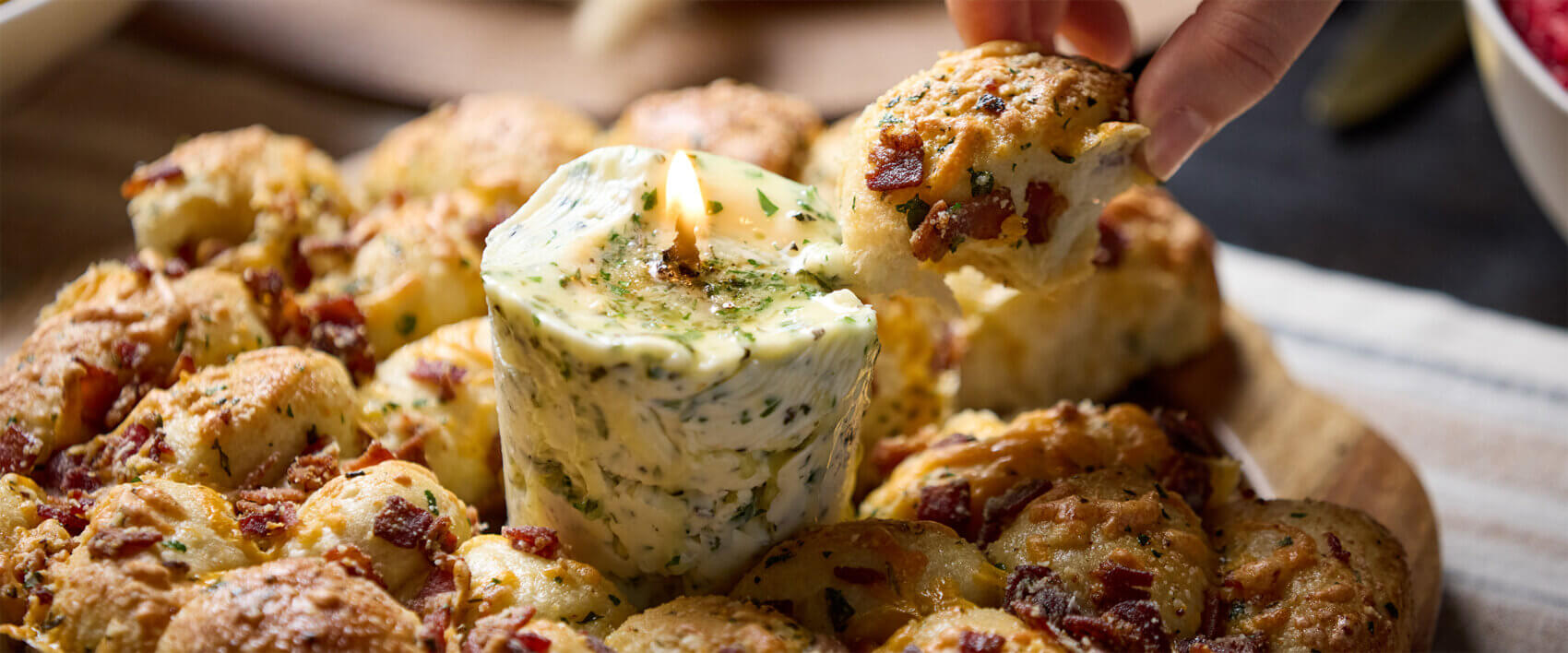 Bacon Pull-Apart Bread with Butter Candle - Hormel Foods
