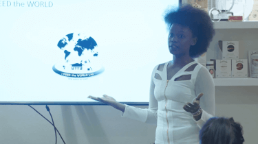 Grace giving her presentation