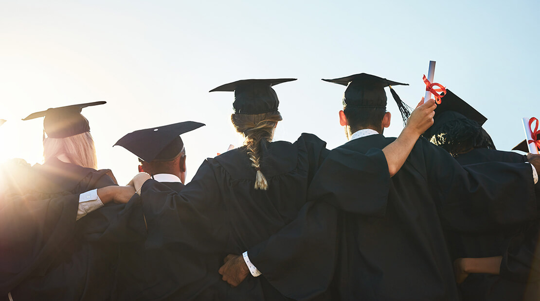 Students in Graduation Caps