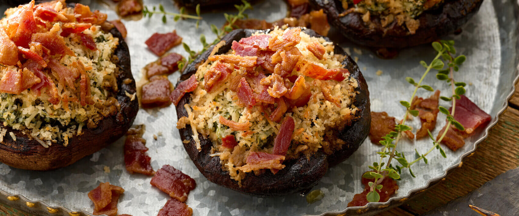 Grilled Spinach and Bacon Stuffed Portabella Mushrooms - Hormel Foods