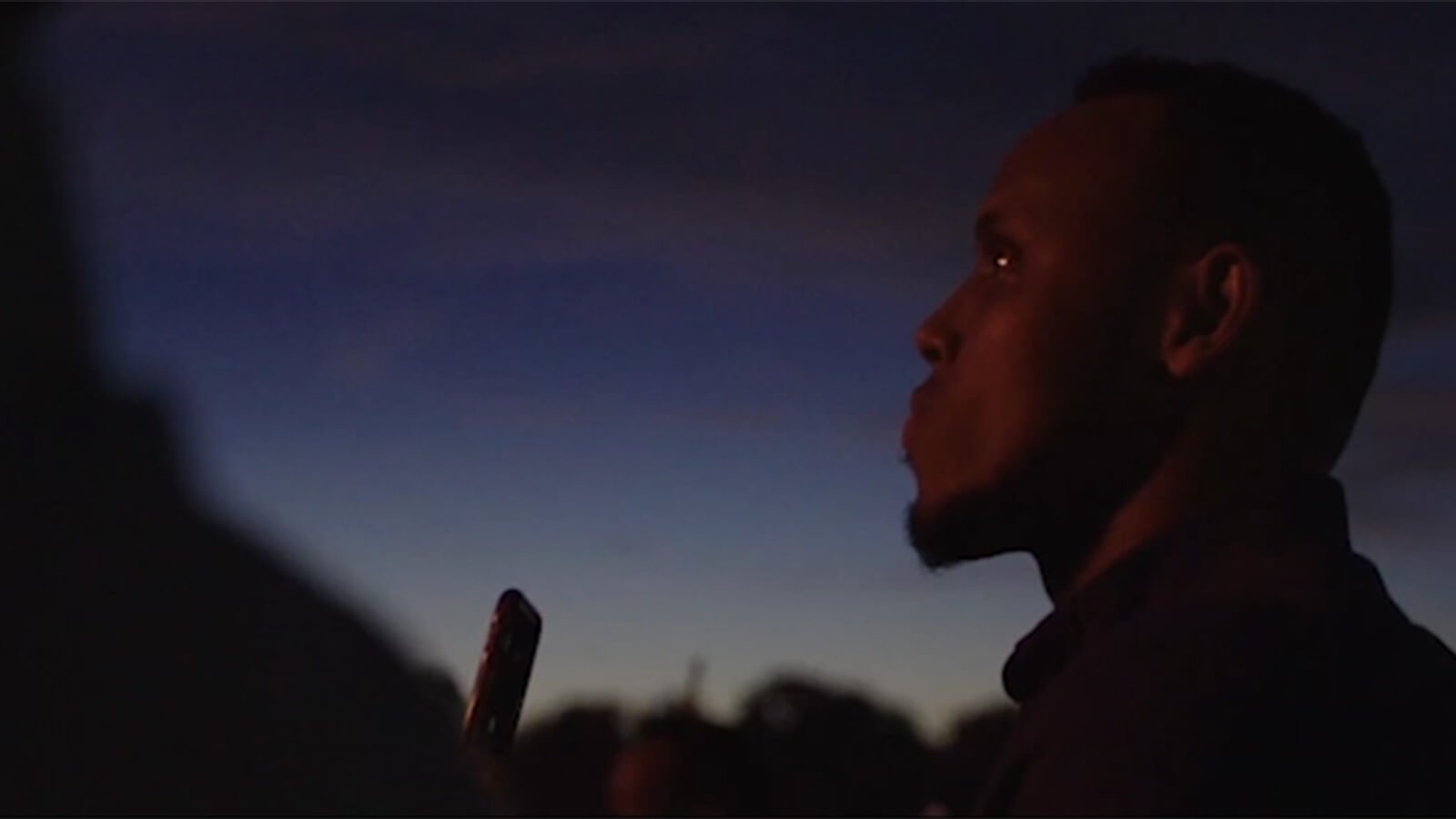 Abdullahi Moallin watching fireworks