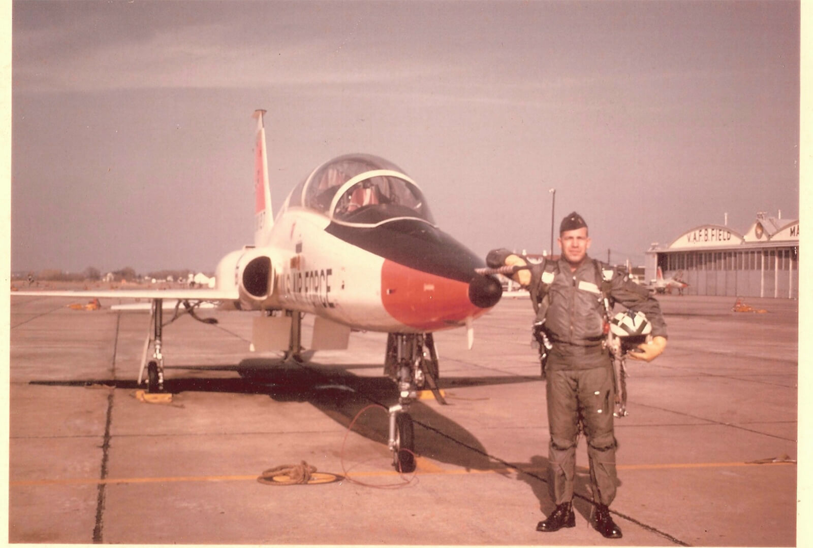 Joe Milligan and a T-38 in May of 1965