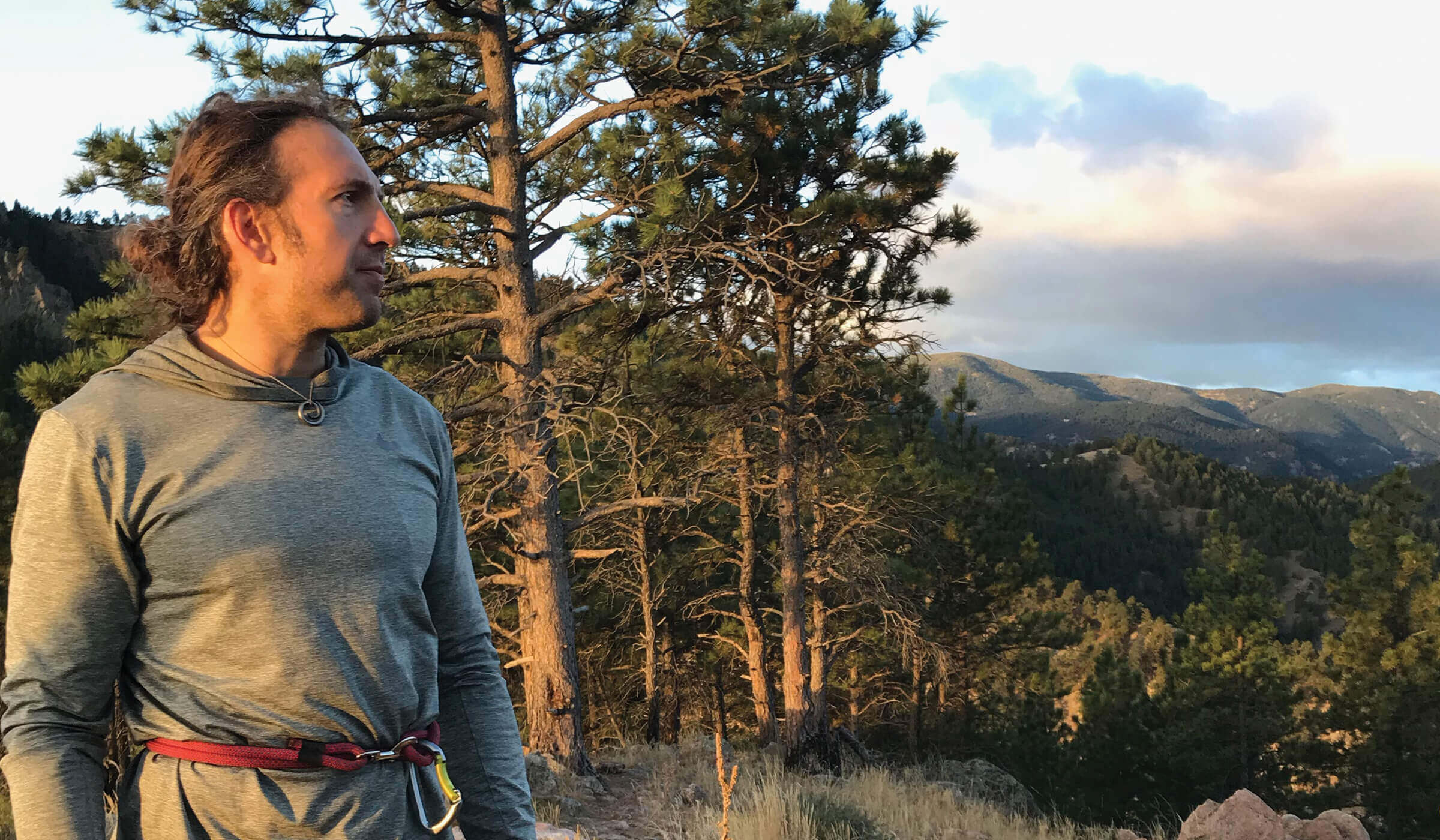 Justin Gold on a hike during an interview for the Our Food Journey Podcast