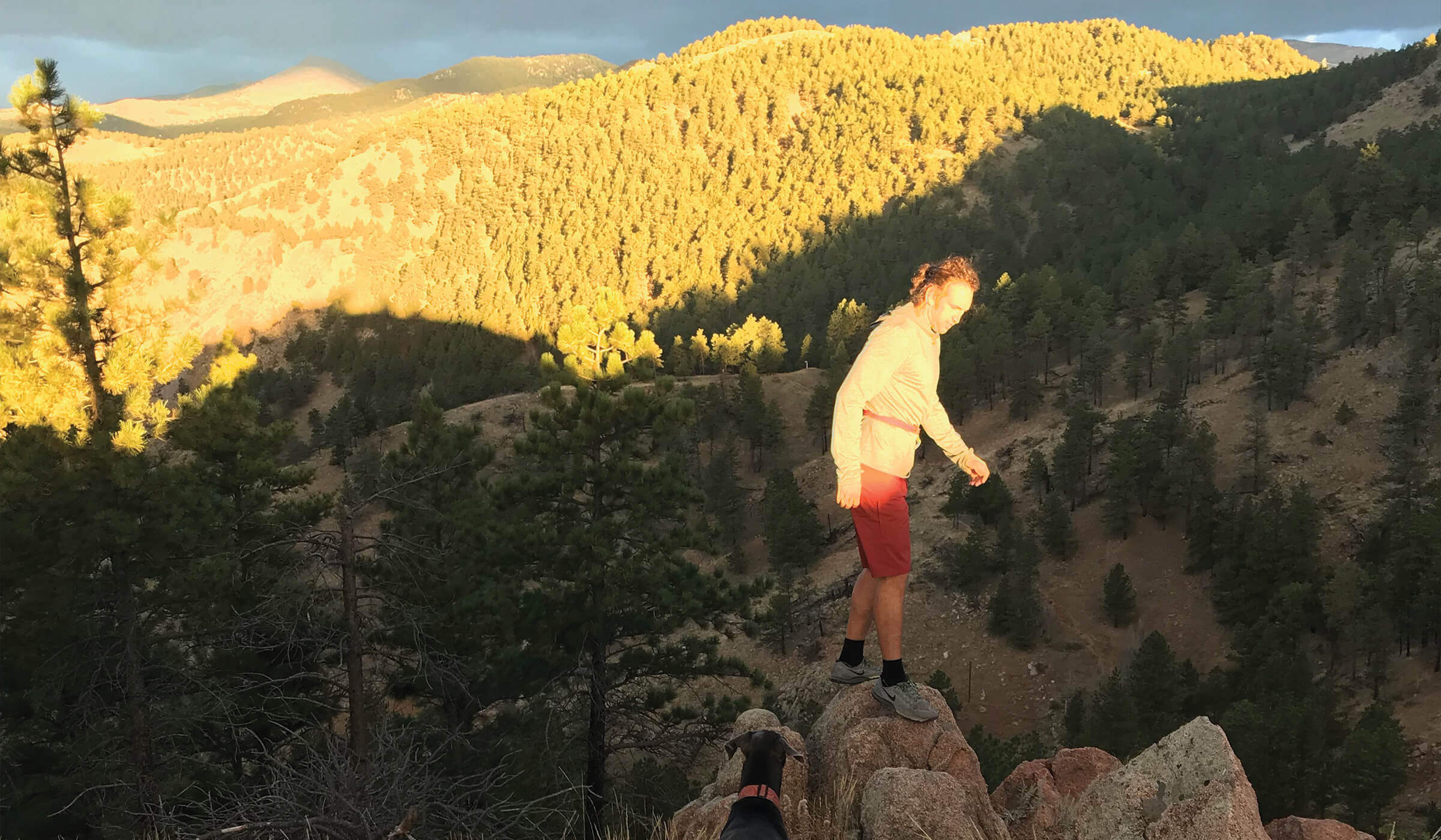 Justin Gold on a hike during an interview for the Our Food Journey Podcast