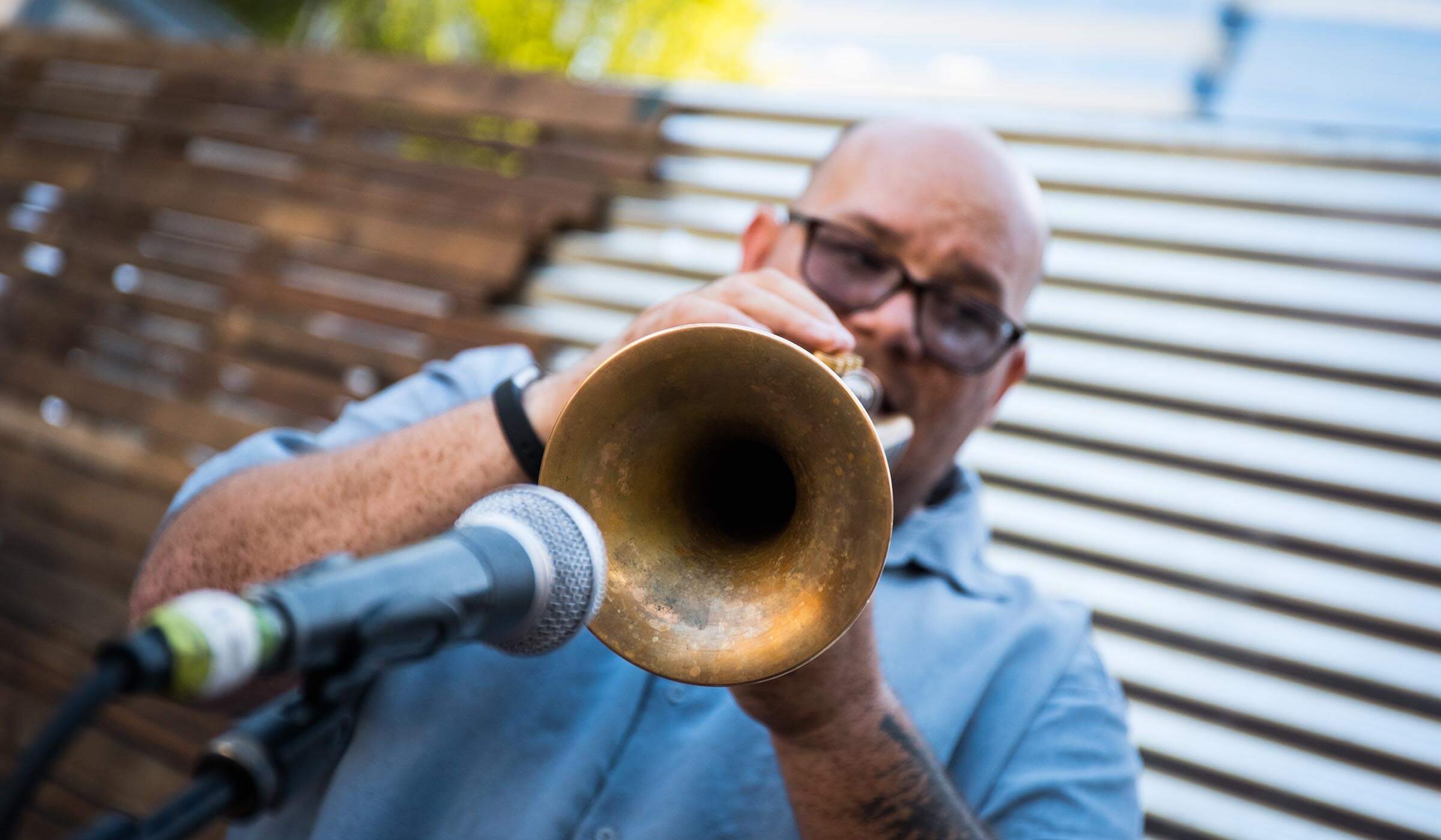 la victoria 100 year celebration event trumpet player