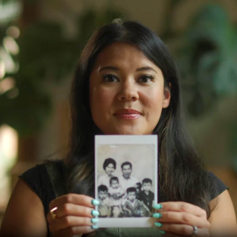 Chef Christine Nguyen holding snapshot