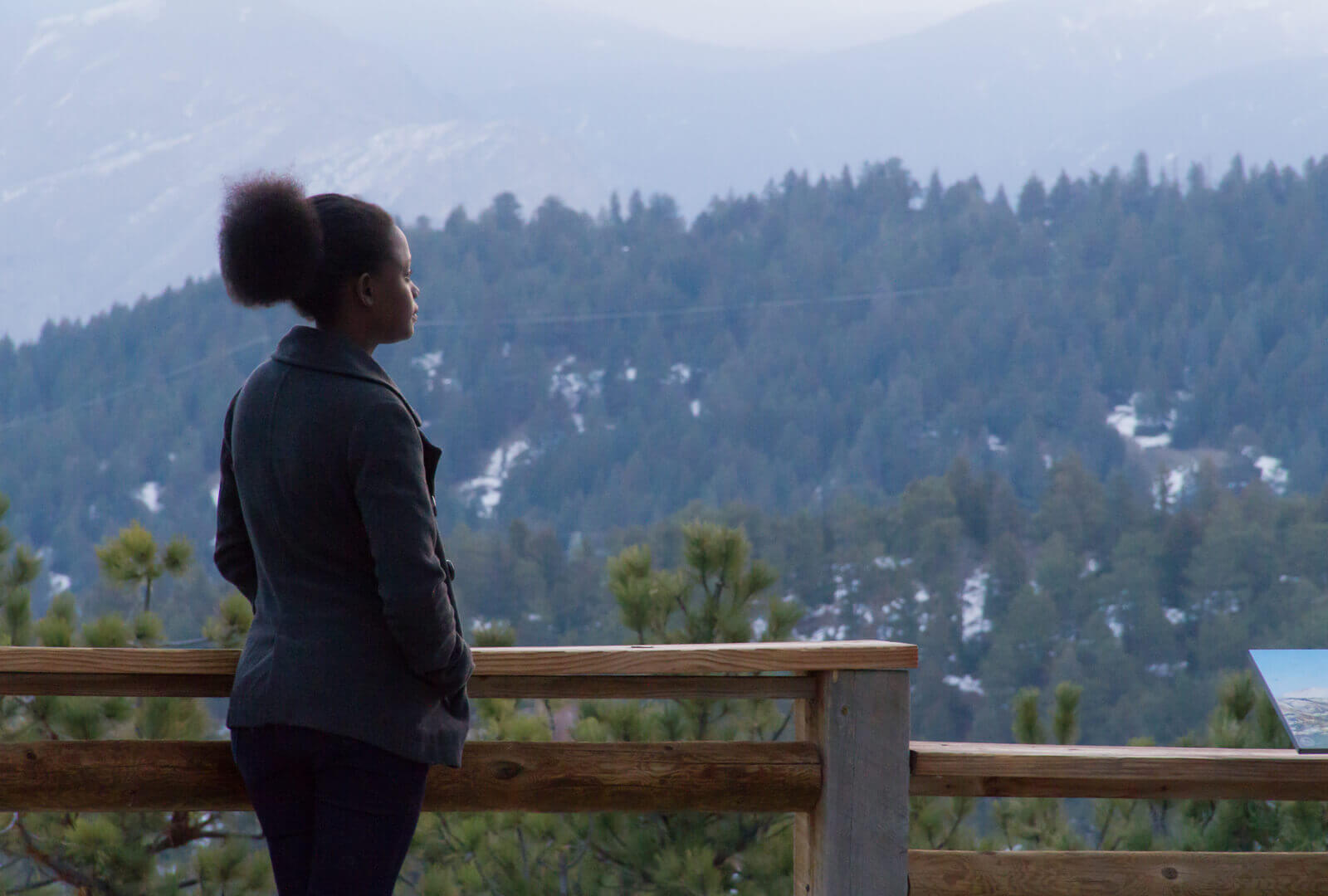 Grace looking out over the Mountains