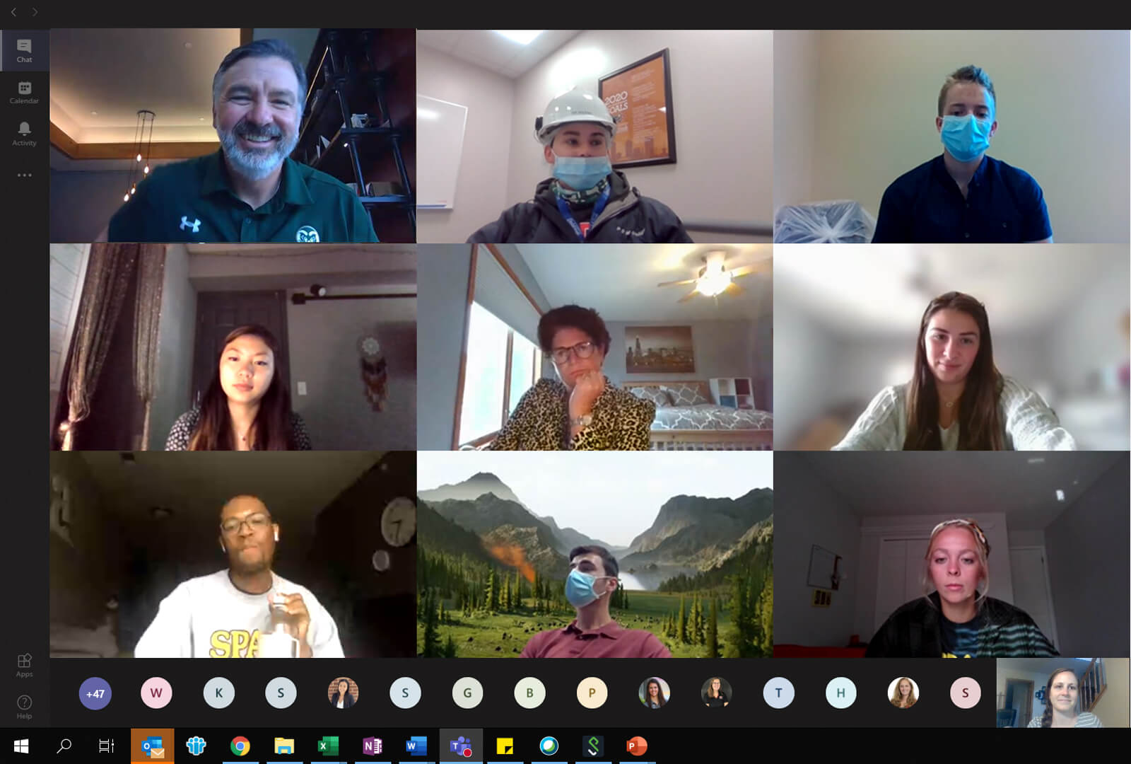 Jim Snee and a number of team members on a video conference during the height of the pandemic